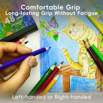 Vibrant 48 Count Colored Pencils Set for Artists