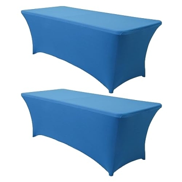 Obstal 4Ft Stretch Spandex Table Covers - 2 Pack Rectangular Tablecloths