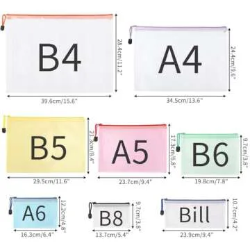 JPSOR 16pcs 8 Size Mesh Zipper Pouch for Organization, Waterproof Colored PVC Travel Zipper Clear Mu...