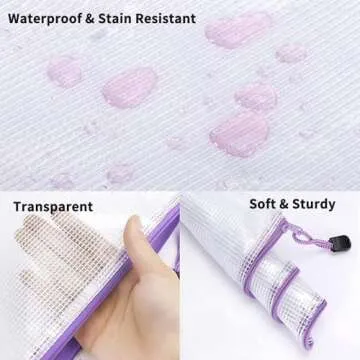 JPSOR 16pcs 8 Size Mesh Zipper Pouch for Organization, Waterproof Colored PVC Travel Zipper Clear Multipurpose Document Bags for School Office Home Cosmetics Storage Toys Puzzle