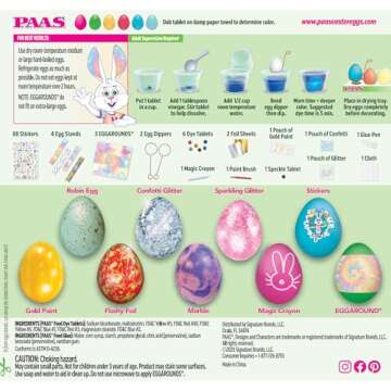 PAAS Deggorating Party Easter Egg Decorating Kit – Fun for the Whole Family with 9 Kits, Stickers,...
