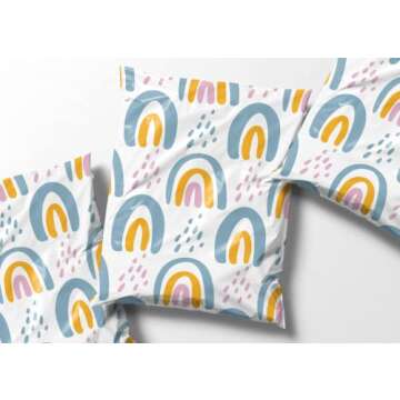 Package Mint Poly Mailers 14x19 100 Pack | Waterproof & Tear Resistant Mailing Envelopes | Small Business Supplies | Shipping Bags for Clothes | Cute Small Business Bags - Boho Rainbow