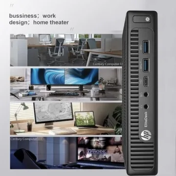 HP EliteDesk 800 G2 Mini Desktop PC, Quad-Core i5-6500T, 8GB RAM, 256GB SSD, Keyboard and Mouse, WiF...