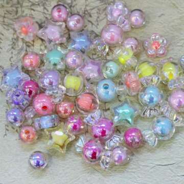 250pcs Acrylic Assorted Beads - Perfect for DIY Jewelry Making