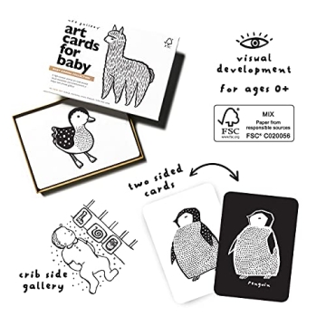 Wee Gallery Black and White Animal Art Cards for Babies