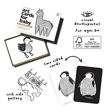Wee Gallery Black and White Animal Art Cards for Babies