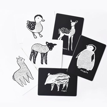 Wee Gallery Black and White Animal Art Cards for Babies