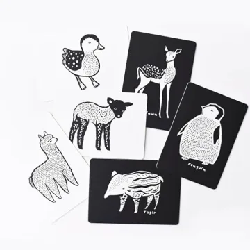 Wee Gallery Black and White Animal Art Cards for Babies