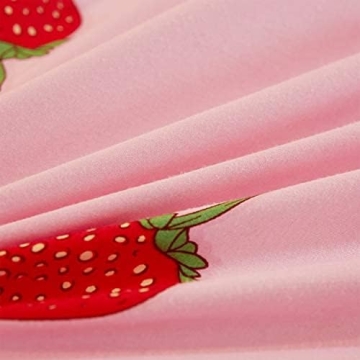 LAMEJOR Strawberry Duvet Cover Set for Queen Size