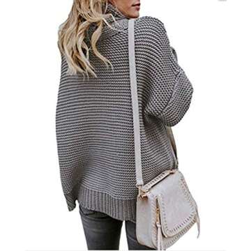 AMAURAS Turtleneck Chunky Knit Sweater for Women