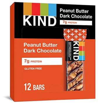 Kind Plus Bar, Peanut Butter Dark Chocolate - Healthy Snack, 12-ct