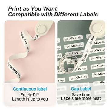 Makeid Label Maker Machine with Tape HD with 4 Tapes, Portable Bluetooth L1 Label Printer Handheld Label Printer Custom Stickers with Multiple Templates for Home Office Organization Easy to Use