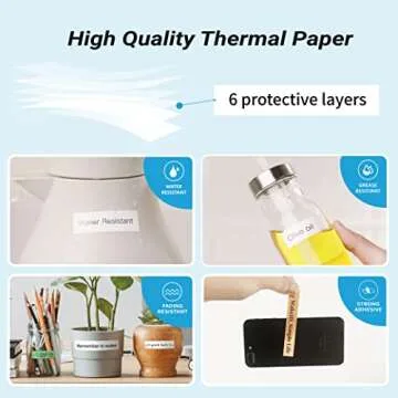 Makeid Label Maker Machine with Tape HD with 4 Tapes, Portable Bluetooth L1 Label Printer Handheld Label Printer Custom Stickers with Multiple Templates for Home Office Organization Easy to Use