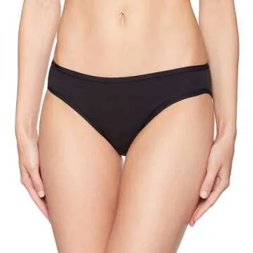 Amazon Essentials Women's Cotton Bikini Brief Underwear (Available in Plus Size), Pack of 10, Black, Medium
