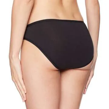 Amazon Essentials Women's Cotton Bikini Brief Underwear (Available in Plus Size), Pack of 10, Black, Medium