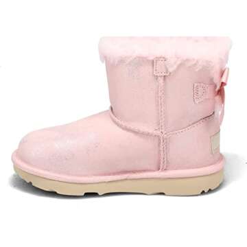 UGG Mini Bailey Bow Ii Shimmer Boot, Pink Cloud, Size 7
