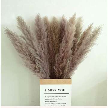 YC's CHOICE Dried Pampas Grass Decor,Raw Color,45" Tall Plants for Wedding Bouquets Arrangements or Boho Home Decoration,Rustic Living Room Decor,3 Stems