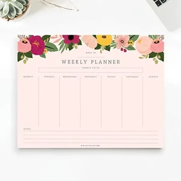 Bliss Collections Weekly Planning Pad Pink Floral Organizer
