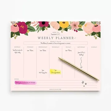 Bliss Collections Weekly Planning Pad Pink Floral Organizer