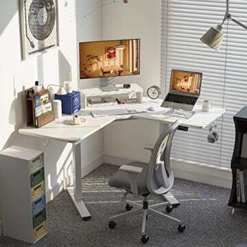 FEZIBO 48 Inch Electric Corner Standing Desk For Home Office