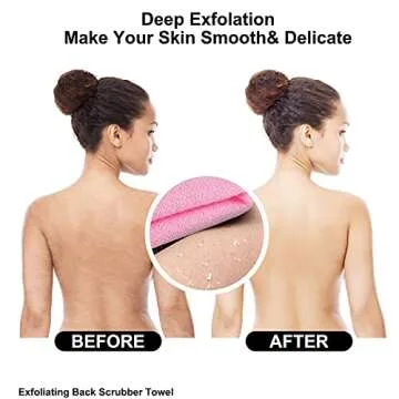 WOVTE 2 Pack Back Scrubber - Exfoliating Shower Washcloth