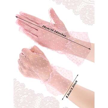 Geyoga Lace Polka Dot Gloves for Tea and Weddings