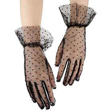Geyoga Lace Polka Dot Gloves for Tea and Weddings