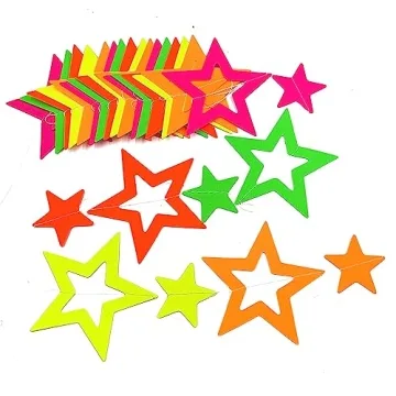 Neon Star Streamer Garland - UV Reactive Party Decor