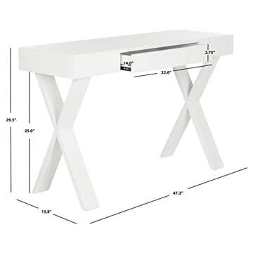 Safavieh Alessia White Lacquer Vanity Desk for Stylish Homes