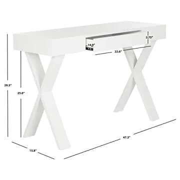 Safavieh Alessia White Lacquer Vanity Desk for Stylish Homes
