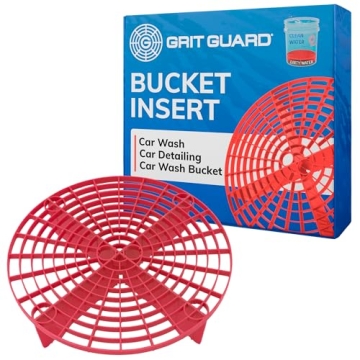 Grit Guard Red Bucket Insert - 10" Diameter Car Wash Bucket Dirt Trap for Car Washing, Detailing Com...
