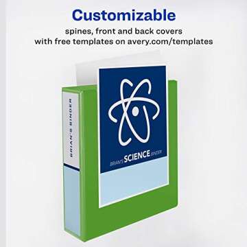 Avery Durable View 3 Ring Binder, 2 Inch Slant Rings, 1 Green Binder (17838)