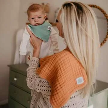 Parker Baby Co. Muslin Burp Cloths, 100% Cotton Burping Clothes, Newborn Essential, Must-Have Baby Registry, Modern and Trendy Colors, 20x11 Unisex Large Baby Burp Cloths, Pack of 4