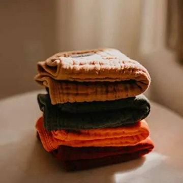 Parker Baby Co. Muslin Burp Cloths, 100% Cotton Burping Clothes, Newborn Essential, Must-Have Baby Registry, Modern and Trendy Colors, 20x11 Unisex Large Baby Burp Cloths, Pack of 4