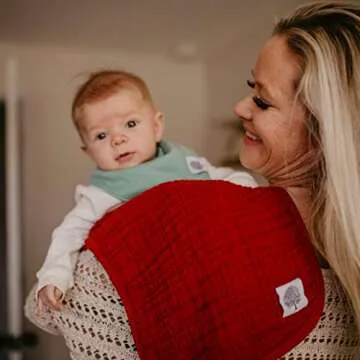 Parker Baby Co. Muslin Burp Cloths, 100% Cotton Burping Clothes, Newborn Essential, Must-Have Baby Registry, Modern and Trendy Colors, 20x11 Unisex Large Baby Burp Cloths, Pack of 4