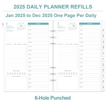 2025 A5 Planner Refills - Daily & Monthly Organization