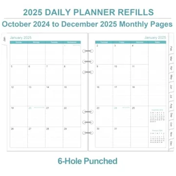 2025 A5 Planner Refills - Daily & Monthly Organization