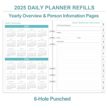 2025 A5 Planner Refills - Daily & Monthly Organization