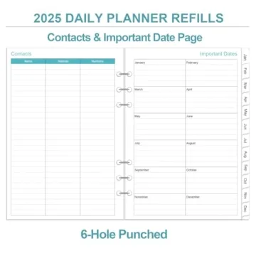 2025 A5 Planner Refills - Daily & Monthly Organization