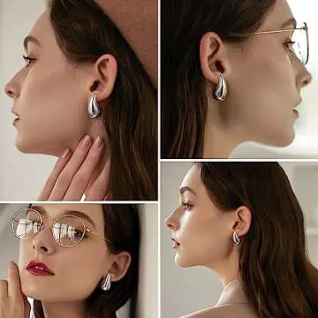 Stylish Lightweight Gold Hoop Earrings for Women