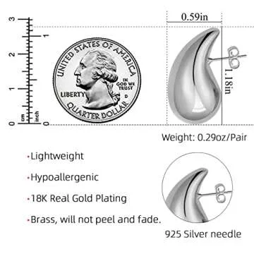 Stylish Lightweight Gold Hoop Earrings for Women