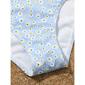 SOLY HUX Girls Floral Bikini with Cover Up for Summer