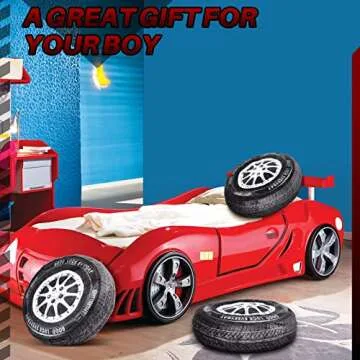 Meooeck 2 Pcs 15.7 Inch 3D Simulation Wheel Plush Pillow Car Tire Big Soft Chunky Tire Pillow Wheel Sofa Seat Toy for Boys Funny Bedroom Decor Race Car Party Gift(15.7 Inch)