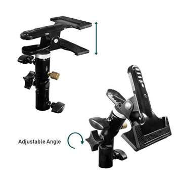 LimoStudio 32 inch [5 Color in 1] Round Photo Lighting Reflector, Pop Up Disc Reflector Kit, White/Black/Silver/Gold/Translucent, with Studio Light Stand, Super Clamp Mount Bracket, AGG2914