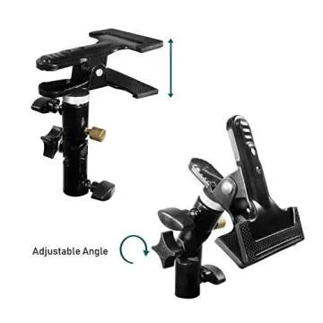 LimoStudio 32 inch [5 Color in 1] Round Photo Lighting Reflector, Pop Up Disc Reflector Kit, White/Black/Silver/Gold/Translucent, with Studio Light Stand, Super Clamp Mount Bracket, AGG2914