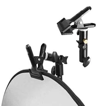 LimoStudio 32 inch [5 Color in 1] Round Photo Lighting Reflector, Pop Up Disc Reflector Kit, White/Black/Silver/Gold/Translucent, with Studio Light Stand, Super Clamp Mount Bracket, AGG2914