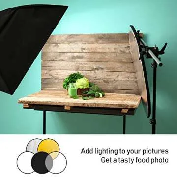 LimoStudio 32 inch [5 Color in 1] Round Photo Lighting Reflector, Pop Up Disc Reflector Kit, White/Black/Silver/Gold/Translucent, with Studio Light Stand, Super Clamp Mount Bracket, AGG2914