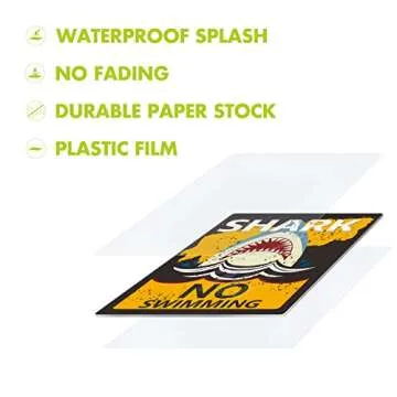 Hebayy Shark Zone Party Signs - Ocean Themed Decorations