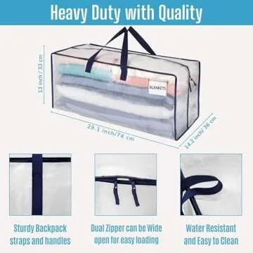 VENO 8 Pack Moving Bags w/Backpack Straps, Moving Boxes & Storage Bins Alternative, Packing Supplies, Camping Accessories Totes for Storage, Dorm Room Essentials Storage Bags (Clear, 8 Pack)