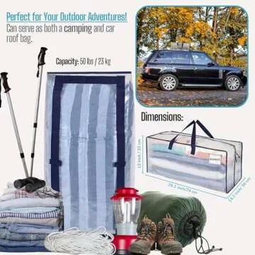 VENO 8 Pack Moving Bags w/Backpack Straps, Moving Boxes & Storage Bins Alternative, Packing Supplies, Camping Accessories Totes for Storage, Dorm Room Essentials Storage Bags (Clear, 8 Pack)